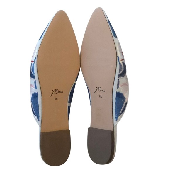 NWOT J.Crew Embroidered Floral Pointed-Toe Mules:Step into Spring Chic! Size 8.5 - Picture 3 of 4
